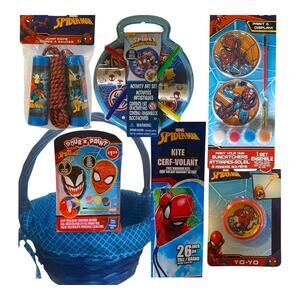 Spider-Man Gift Basket | Kite, Art Sets, Toys, Yo-Yo, Jump Rope & More for Kids